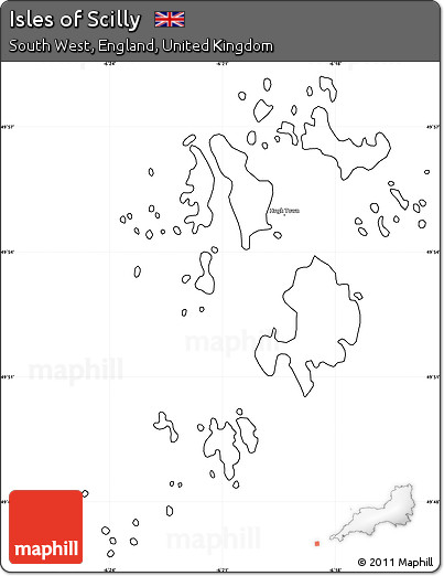 Blank Simple Map of Isles of Scilly