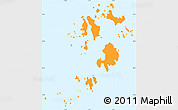 Political Simple Map of Isles of Scilly, single color outside