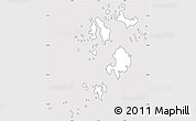 Silver Style Simple Map of Isles of Scilly, cropped outside