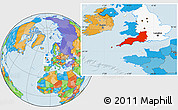 Political Location Map of South West, highlighted parent region