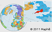 Political Location Map of South West