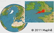 Satellite Location Map of South West