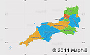 Political Map of South West, cropped outside
