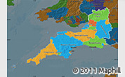 Political Map of South West, darken