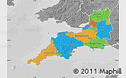 Political Map of South West, desaturated
