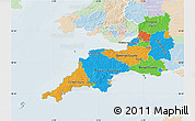 Political Map of South West, lighten