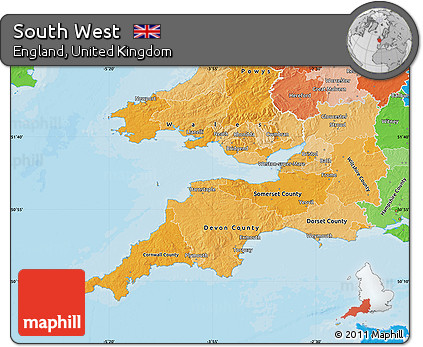 Political Shades Map of South West