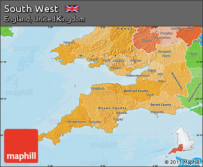 Political Shades Map of South West