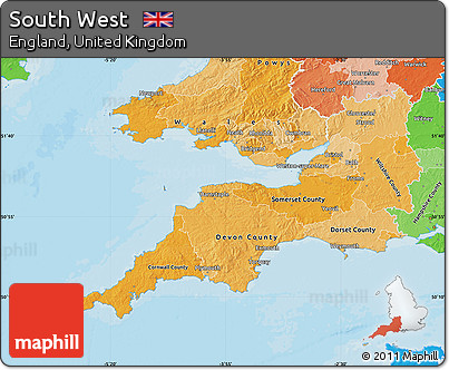 Political Shades Map of South West