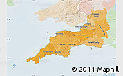 Political Shades Map of South West, lighten