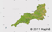 Satellite Map of South West, cropped outside