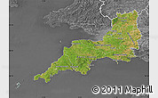 Satellite Map of South West, desaturated