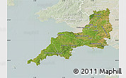 Satellite Map of South West, lighten