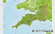 Satellite Map of South West, physical outside