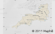 Shaded Relief Map of South West, lighten, desaturated