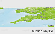 Physical Panoramic Map of South West