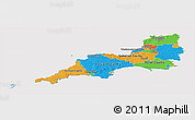 Political Panoramic Map of South West, cropped outside
