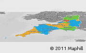 Political Panoramic Map of South West, desaturated