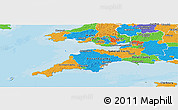 Political Panoramic Map of South West