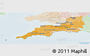 Political Shades Panoramic Map of South West, lighten