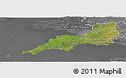Satellite Panoramic Map of South West, desaturated