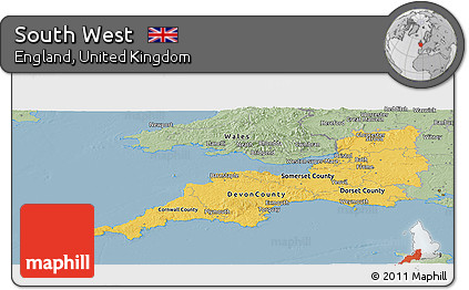 Savanna Style Panoramic Map of South West