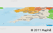 Shaded Relief Panoramic Map of South West, political shades outside