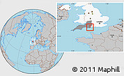 Gray Location Map of Poole, highlighted country, highlighted parent region
