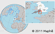 Gray Location Map of Poole, highlighted parent region, highlighted grandparent region