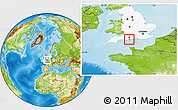 Physical Location Map of Poole, highlighted grandparent region
