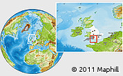 Physical Location Map of Poole, highlighted parent region, highlighted grandparent region, within the entire country