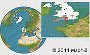 Satellite Location Map of Poole, highlighted country, highlighted parent region