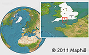 Satellite Location Map of Poole, highlighted grandparent region