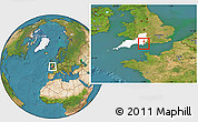 Satellite Location Map of Poole, highlighted parent region