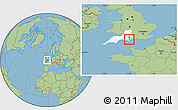 Savanna Style Location Map of Poole, highlighted parent region