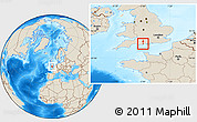 Shaded Relief Location Map of Poole