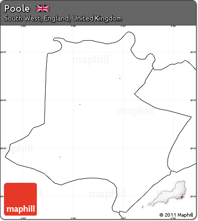 Blank Simple Map of Poole, no labels