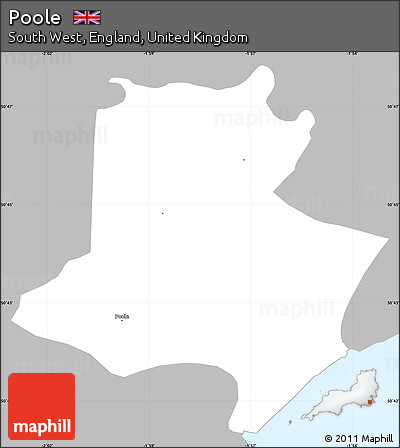 Gray Simple Map of Poole, single color outside