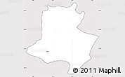 Silver Style Simple Map of Poole, cropped outside