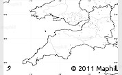 Blank Simple Map of South West, no labels
