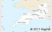 Classic Style Simple Map of South West, single color outside