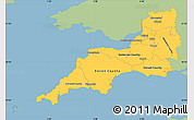 Savanna Style Simple Map of South West, single color outside