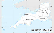 Silver Style Simple Map of South West, single color outside