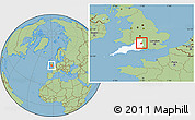 Savanna Style Location Map of Swindon, highlighted parent region