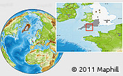 Physical Location Map of Torbay, highlighted parent region, highlighted grandparent region