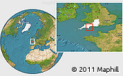 Satellite Location Map of Torbay, highlighted parent region