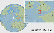 Savanna Style Location Map of Torbay, hill shading