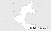 Silver Style Simple Map of Torbay, cropped outside