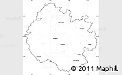 Blank Simple Map of County of Herefordshire, cropped outside
