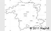 Blank Simple Map of Worcestershire County, cropped outside